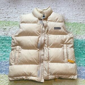 Beige/cream Geox Zip-Up Puffer Vest